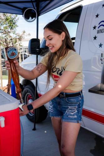 girl serving beer