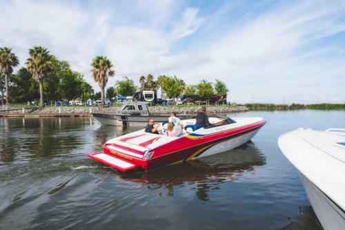 boat in water at marina