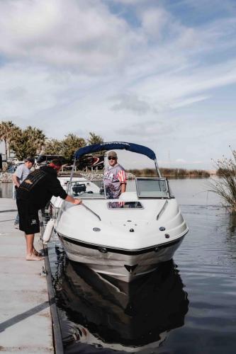 boat in water at marina