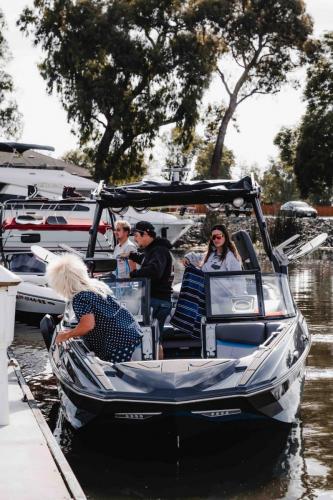 boat in water at marina