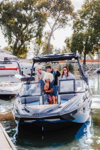 boat in water at marina