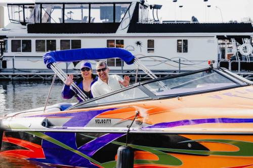 boat in water at marina