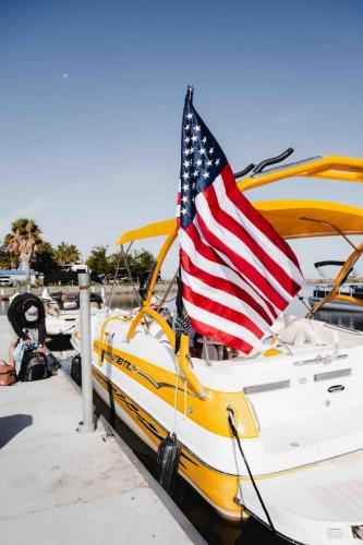 boat in water at marina