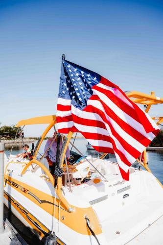 boat in water at marina