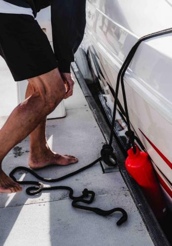 boat in water at marina